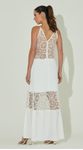 Vestido Midi Guipir com Mangas