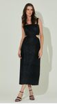 Vestido com Alça Vazado Laise Couro
