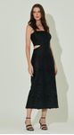 Vestido com Alça Vazado Laise Couro
