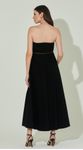 Vestido Midi com Pregas e Cinto