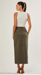Saia Midi Suede Com Recortes