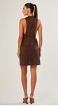 Vestido Curto Suede Com Recortes