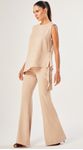 Calça Flare Em Crepe