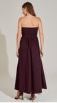 Vestido Midi Franzido Tricoline