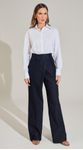 Calça Jeans Ampla Com Transpasse