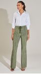 Calça Flare Veludo Bordado