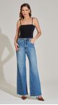 Calça Jeans Reta Barra Desfiada