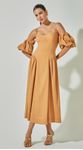 Vestido Midi com Mangas