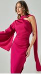 Vestido Midi Decote Assimétrico 