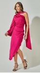 Vestido Midi Decote Assimétrico 