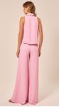 Blusa sem Mangas com Aplicação Rosa Claro