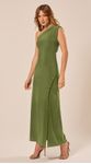 Vestido Midi Assimétrico em Malha Verde 