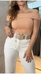 Blusa Ombro A Ombro Doce Trama 106159 Nude
