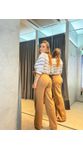 Calça Sarja Wide Leg Cintura Alta Perfume 503bl001753 Caramelo