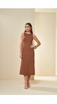 Vestido Cacau Doce Trama 105418 Marrom Claro