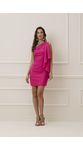Vestido Curto Liso Ombro Unico Charry 426180 Pink