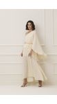 Vestido Longo Ombro Unico Com Camadas 426246 Bege Claro