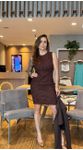 Vestido Curto Ajustado Tweed 126292 Charry Marrom Sépia