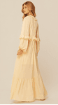 Vestido Longo com Babados Amarelo
