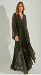 Vestido Fluido Com Mangas