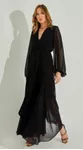 Vestido Fluido Com Mangas