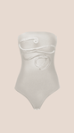 Body sem Alças com Torçal Branco
