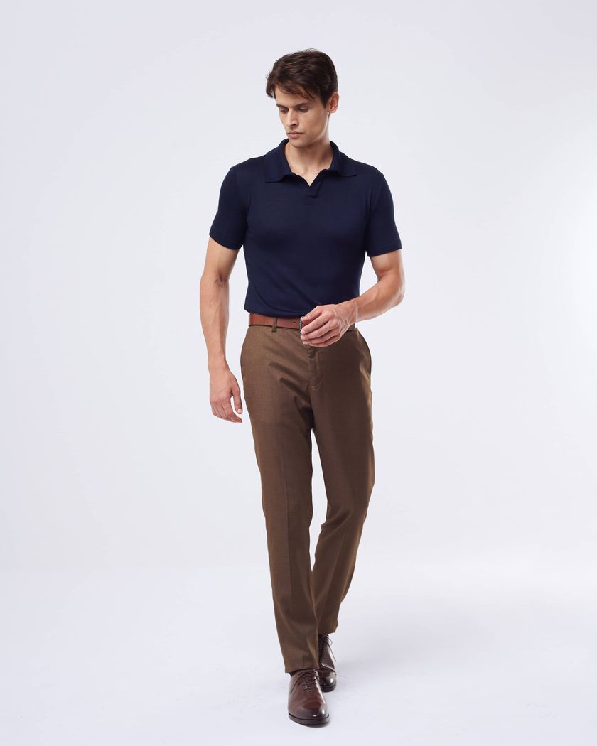 Camisa Polo em tricot nobre - azul 