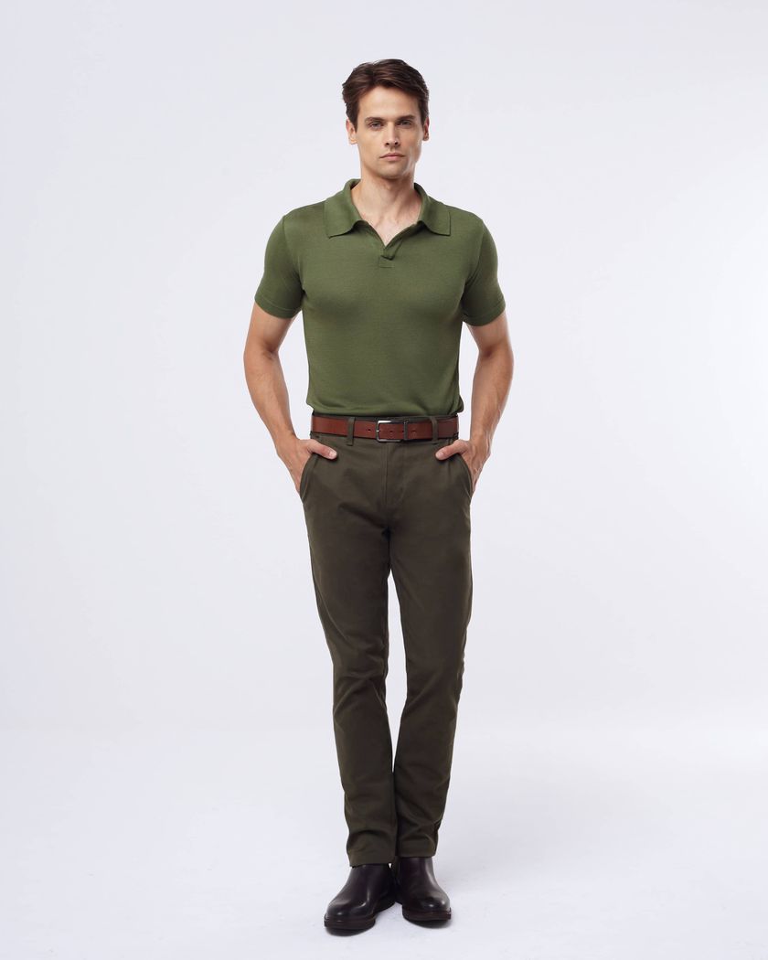 Camisa Polo em tricot nobre - verde