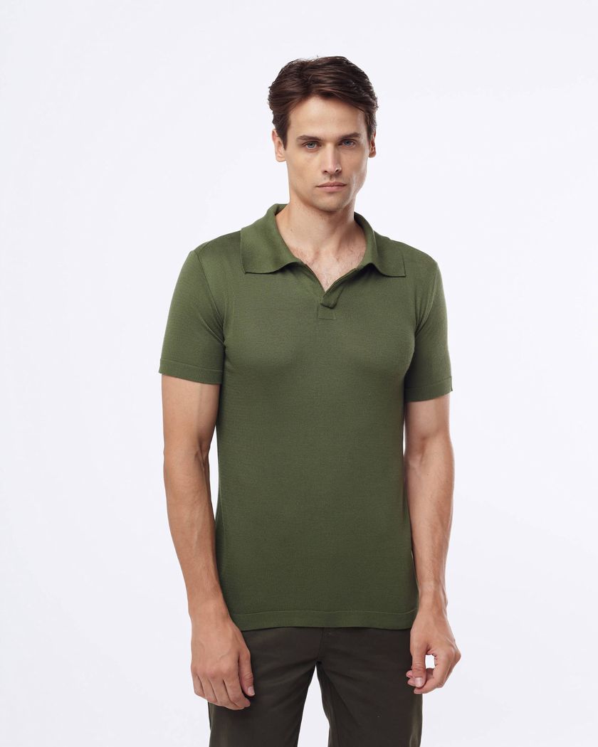 Camisa Polo em tricot nobre - verde - Barão Alpha