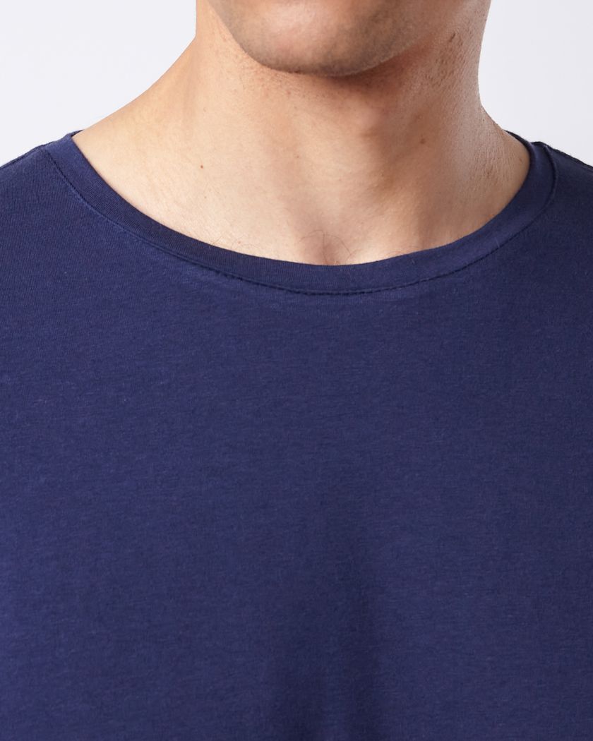 KIT 3 Camisetas Gola Redonda Azul - Algodão Egípcio 