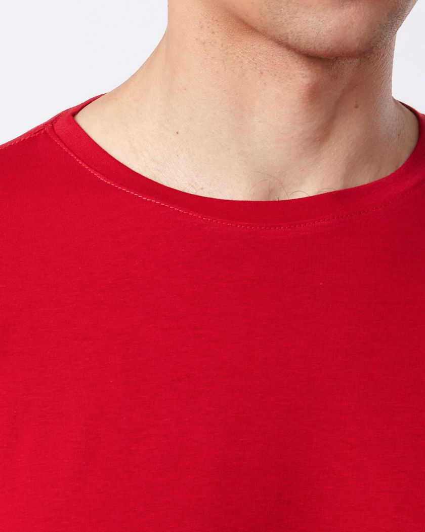 Camiseta Gola Redonda Curta Vermelho - Algodão Egípcio 