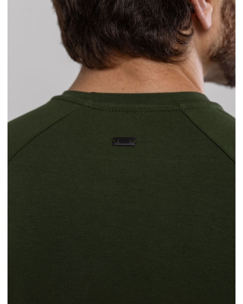 Camiseta Gola Redonda Corte Raglan Verde - Algodão Egípcio