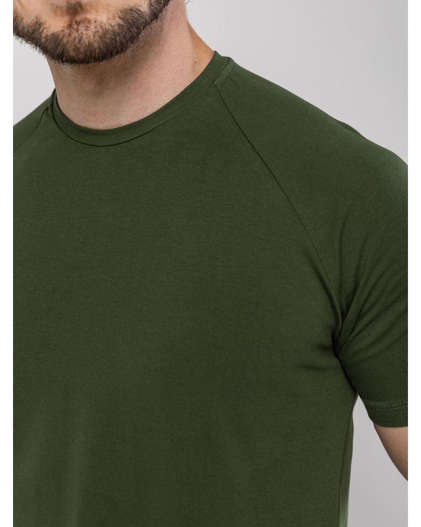 Camiseta Gola Redonda Corte Raglan Verde - Algodão Egípcio