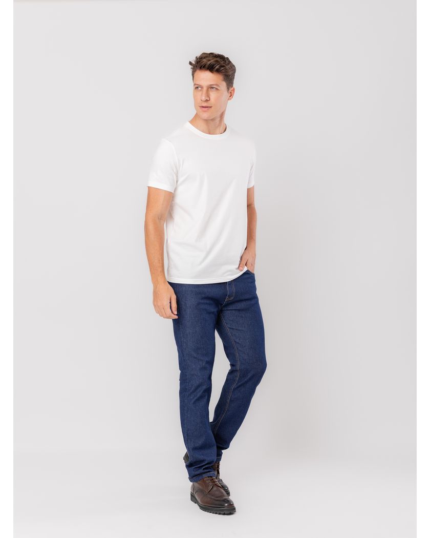 Camiseta Gola Redonda Off White- Algodão Pima Premium 