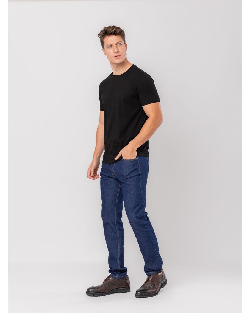 Camiseta Gola Redonda Preta- Algodão Pima Premium