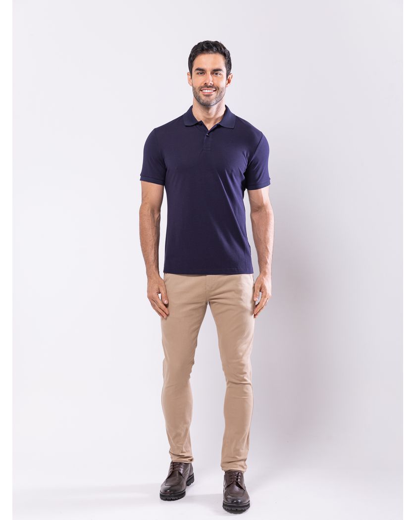 Camisa Polo Azul Marinho - Algodão Pima