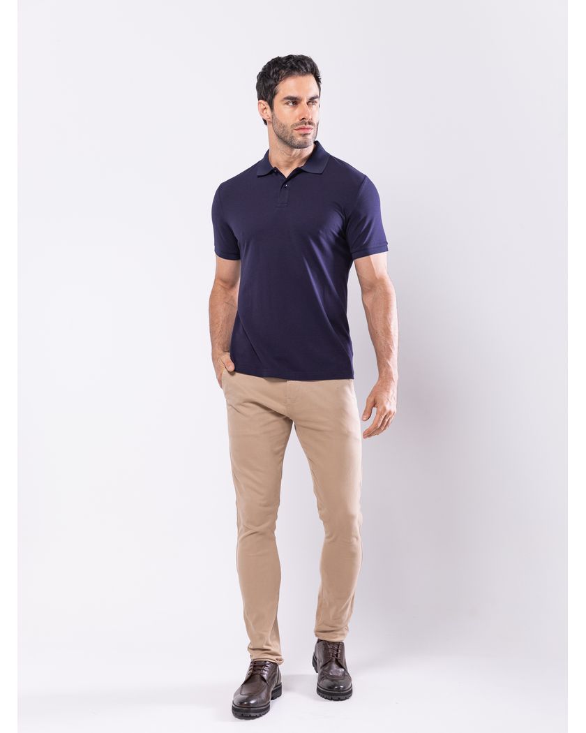 Camisa Polo Azul Marinho - Algodão Pima