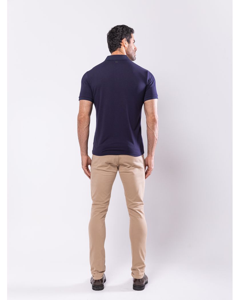Camisa Polo Azul Marinho - Algodão Pima