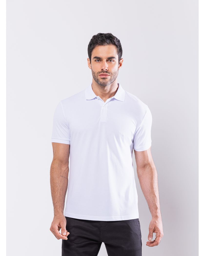 Camisa Polo Branca - Algodão Pima - Barão Alpha