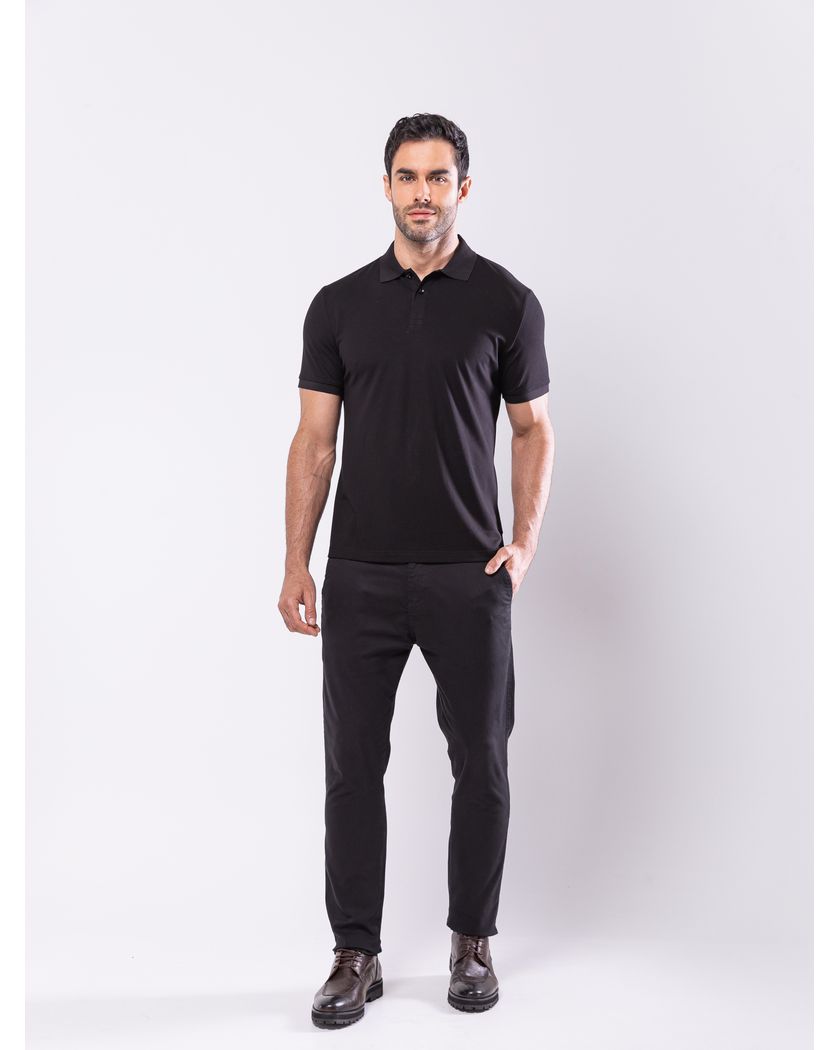 Camisa Polo Preta - Algodão Pima