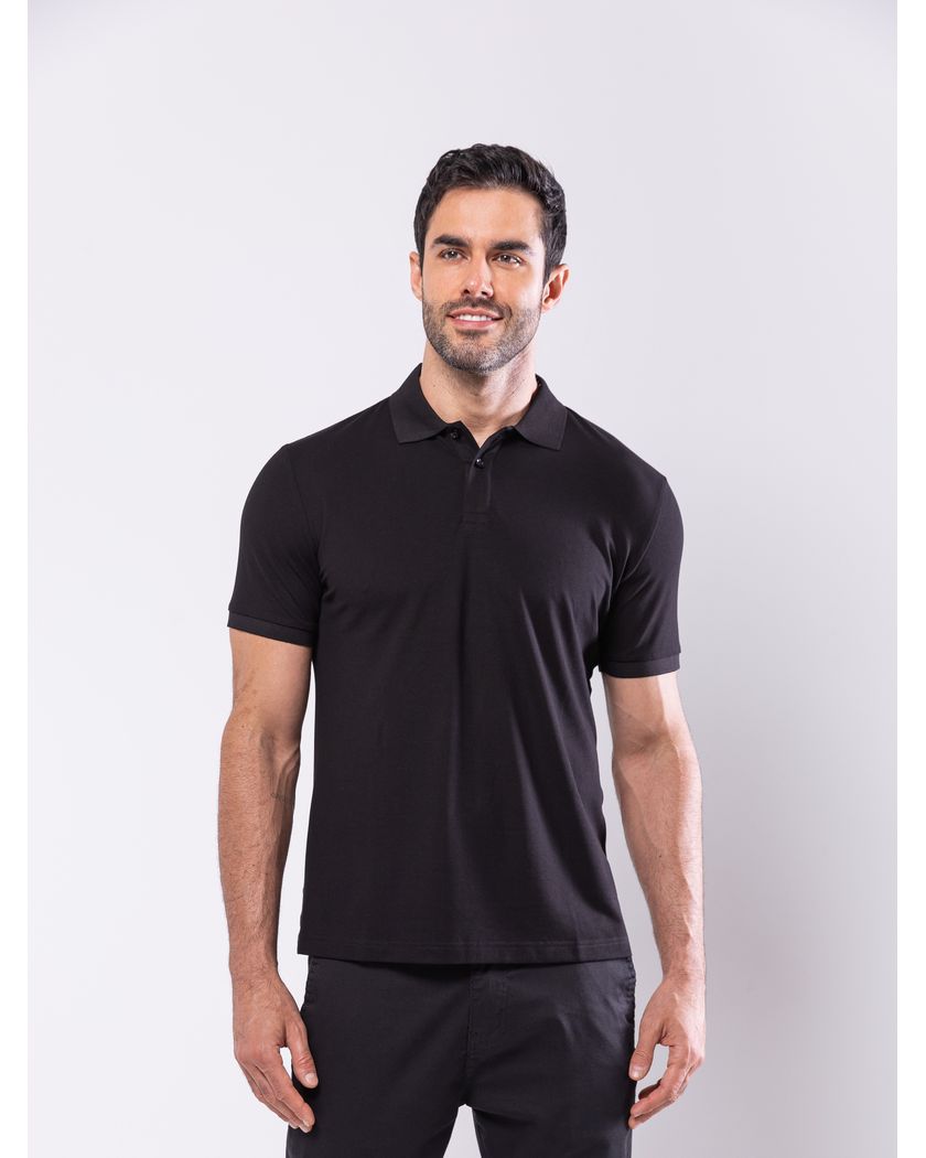 Camisa Polo Preta - Algodão Pima - Barão Alpha