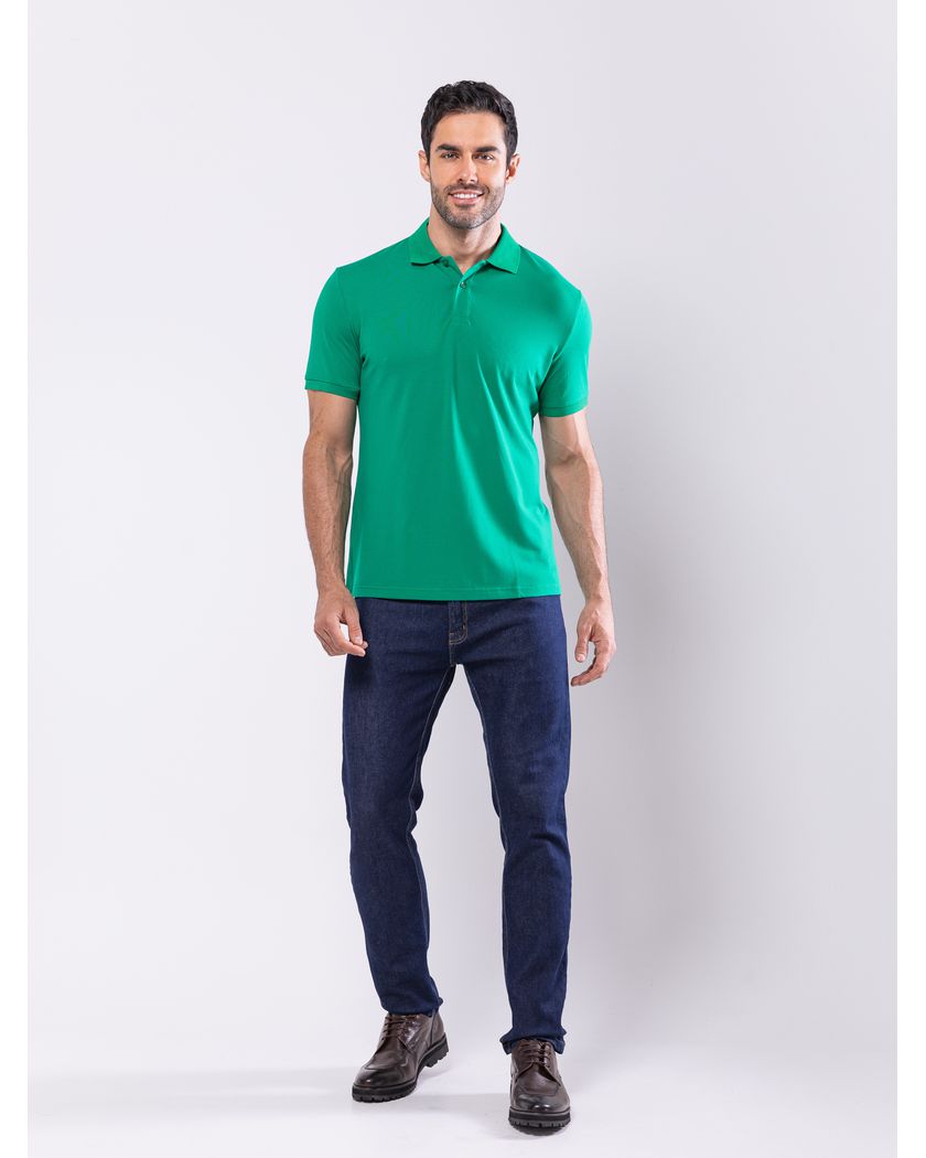 Camisa Polo Verde - Algodão Pima
