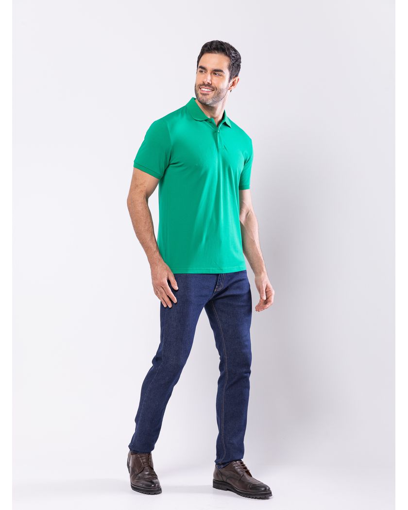 Camisa Polo Verde - Algodão Pima