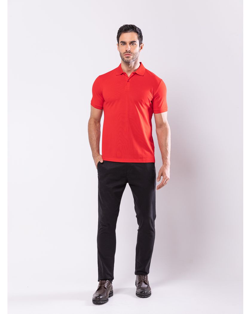 Camisa Polo Vermelha - Algodão Pima