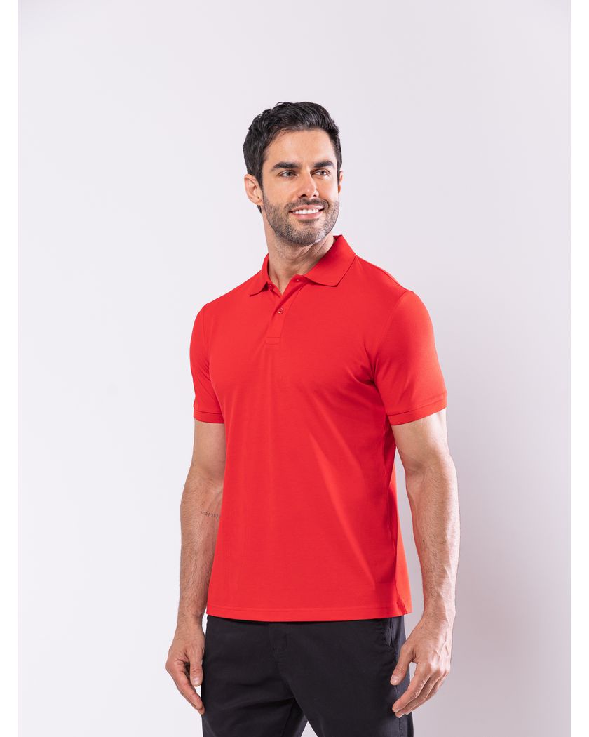Camisa Polo Vermelha - Algodão Pima