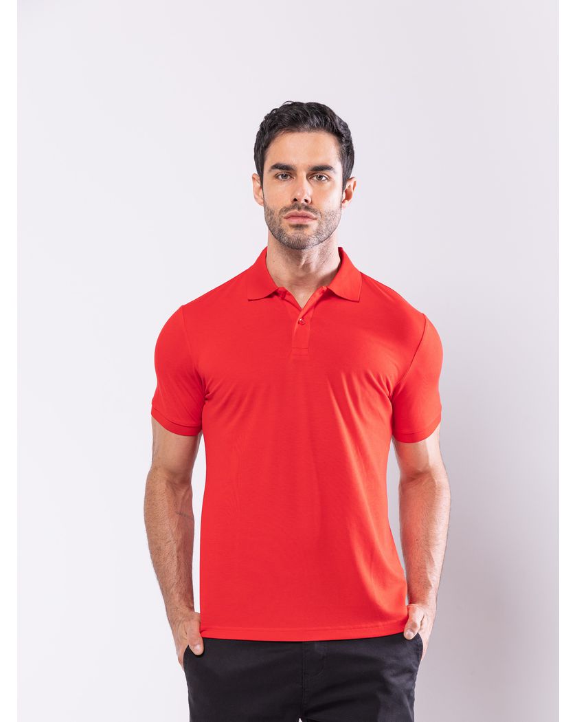 Camisa Polo Vermelha - Algodão Pima