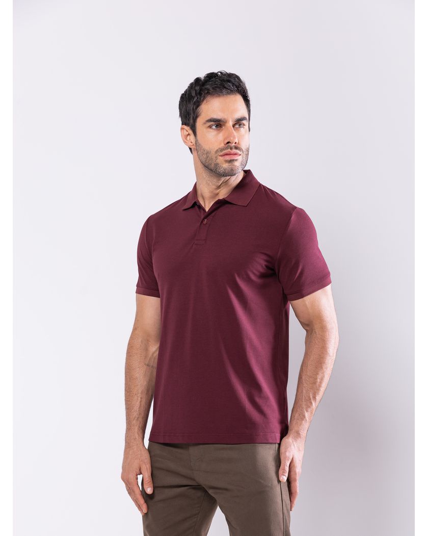 Camisa Polo Vinho - Algodão Pima