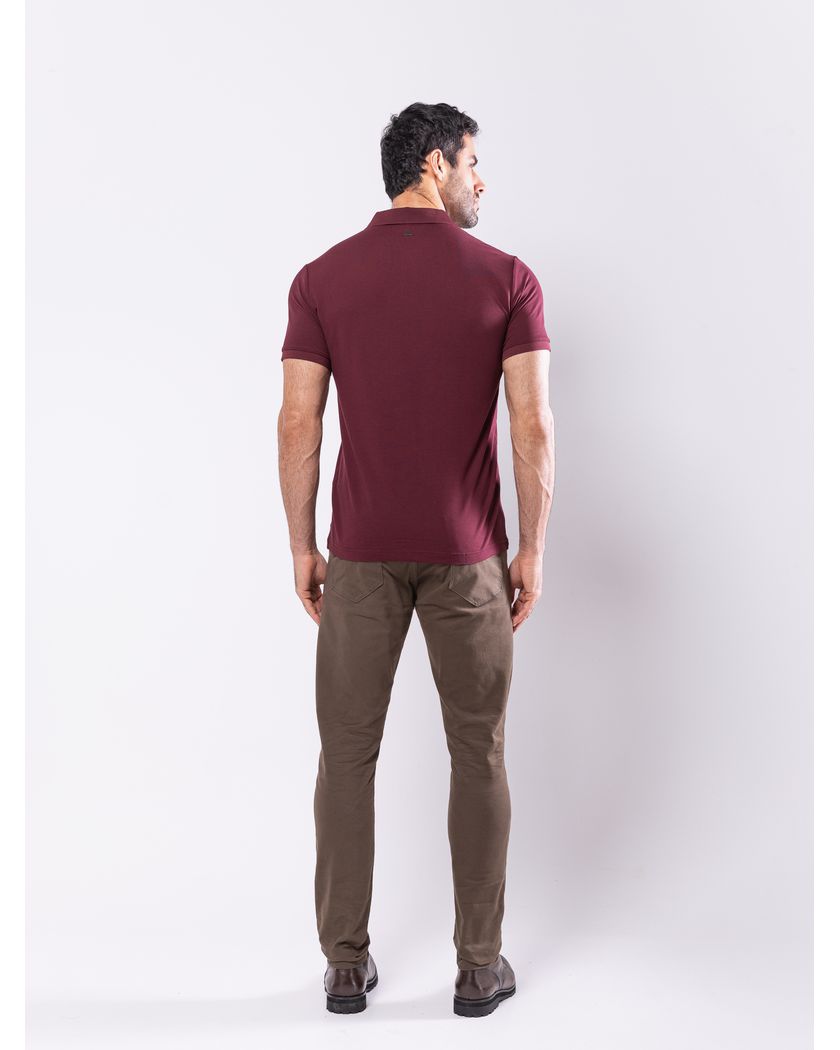 Camisa Polo Vinho - Algodão Pima