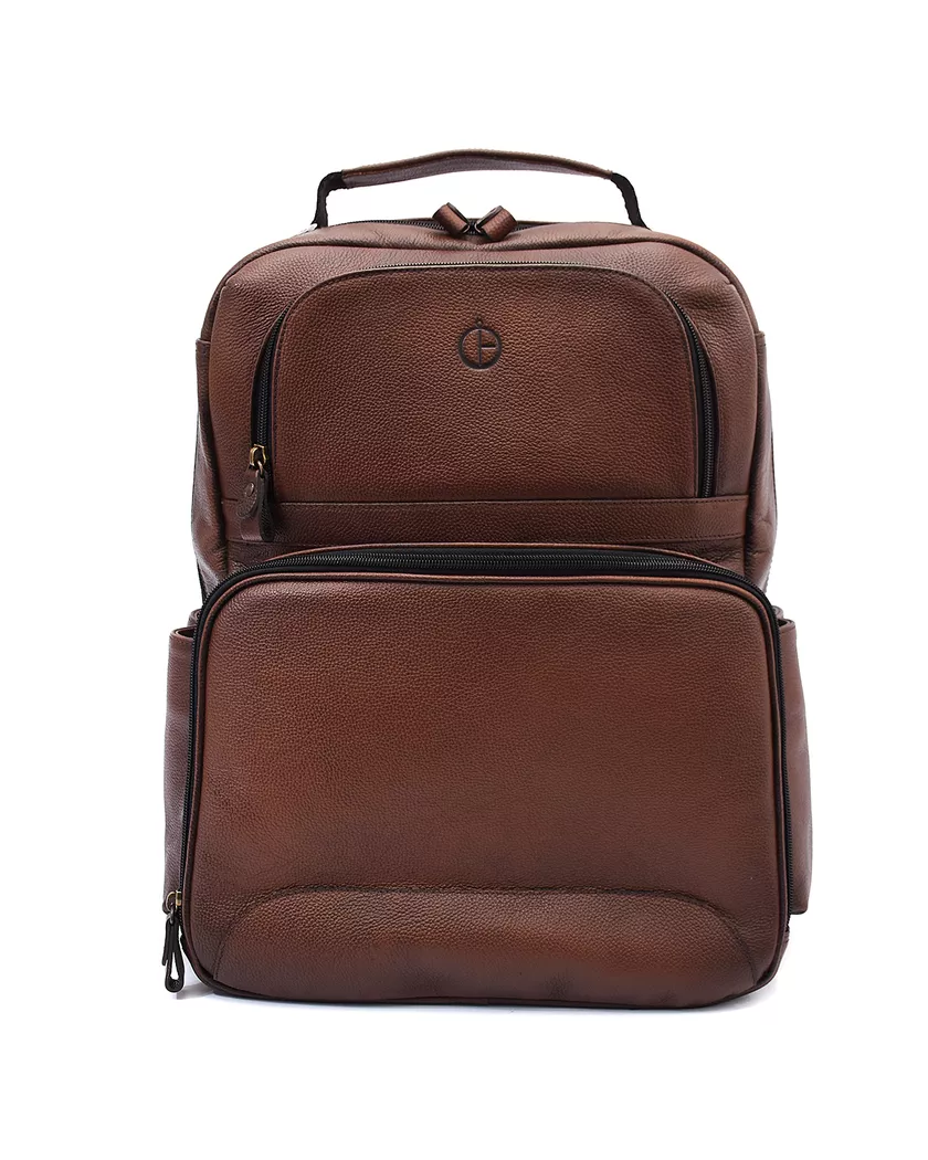 Mochila em Couro Executiva Specter- Conhaque - Barão Alpha