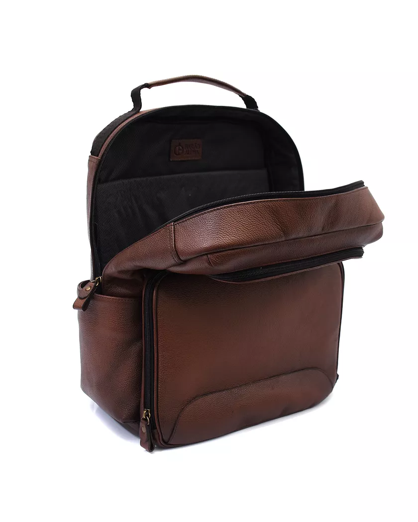 Mochila em Couro Executiva Specter- Conhaque 